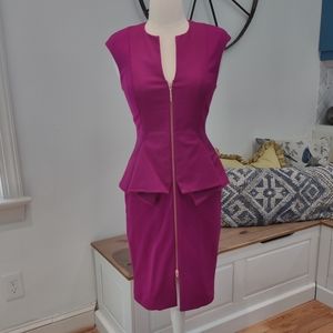 Ted Baker London fuchsia peplum bodycon dress TBL 1 US 4 $290